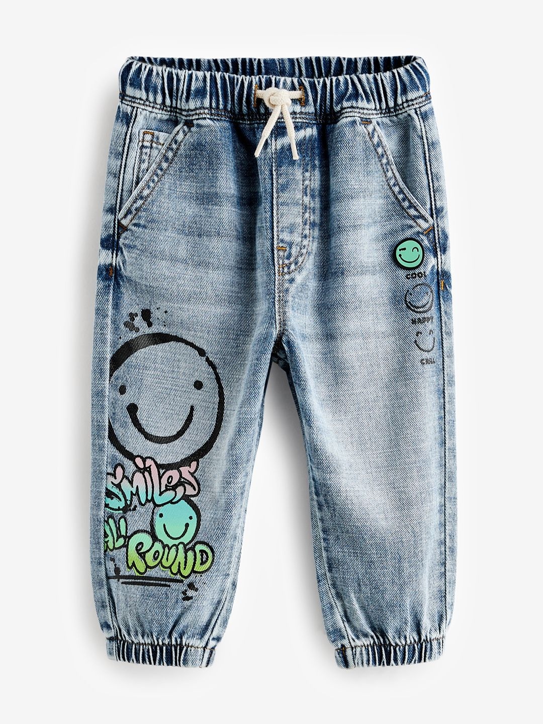 

NEXT Boys Regular Fit Heavy Fade Pure Cotton Jeans, Blue