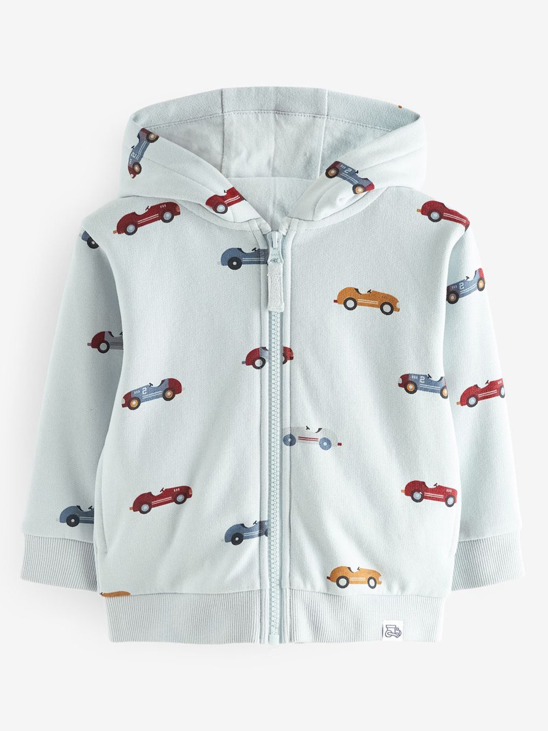 

NEXT Infant Boys Printed Hooded Pure Cotton Sweatshirt, Blue