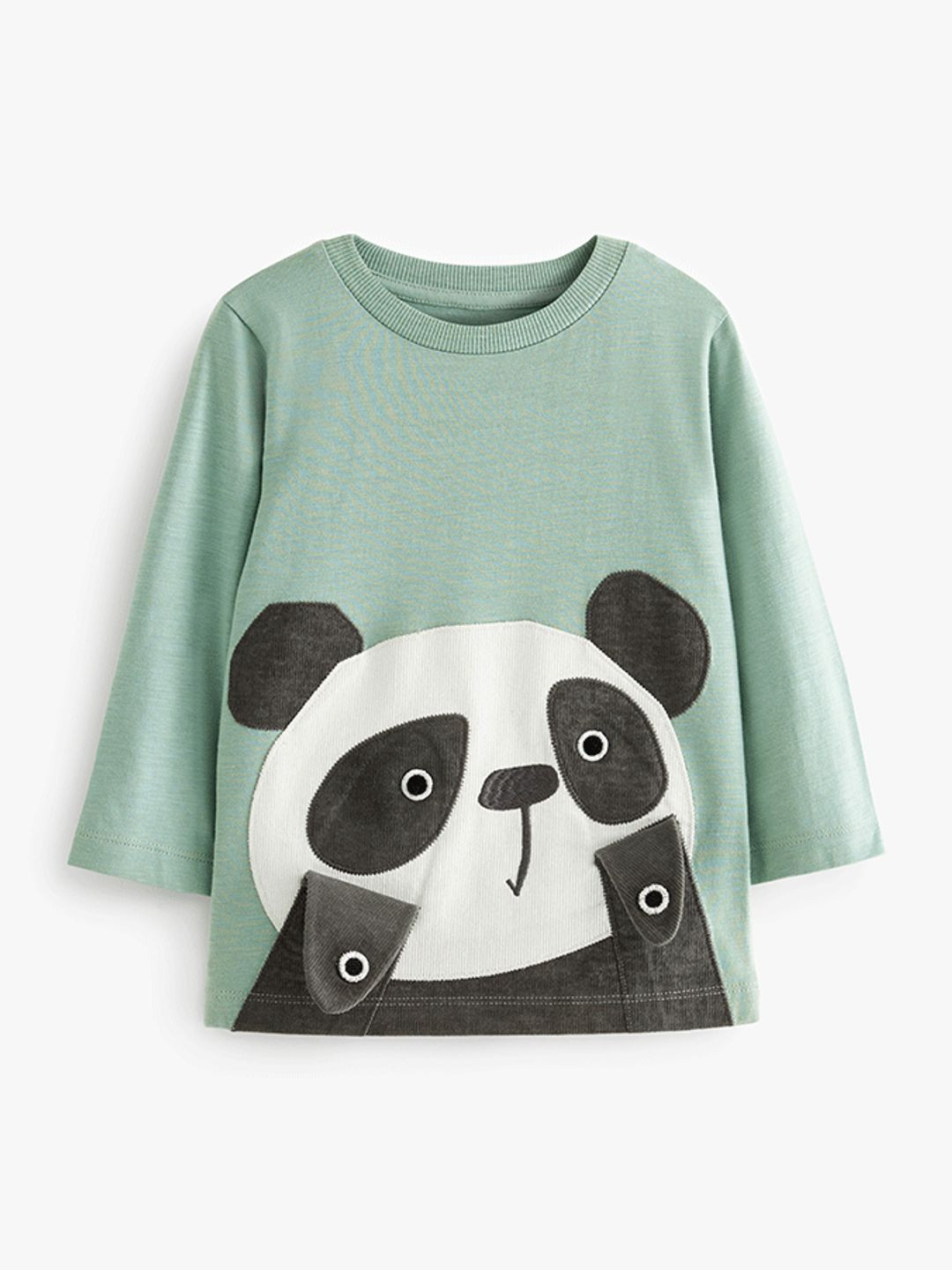 

NEXT Boys Pure Cotton Panda Applique T-shirt, Green