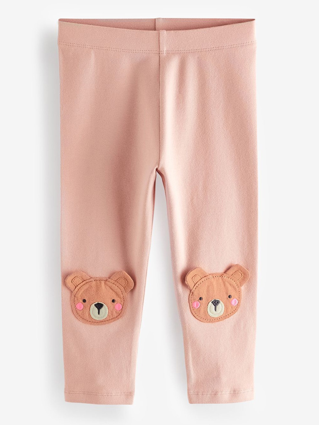 

NEXT Girls Bear Applique Leggings, Nude