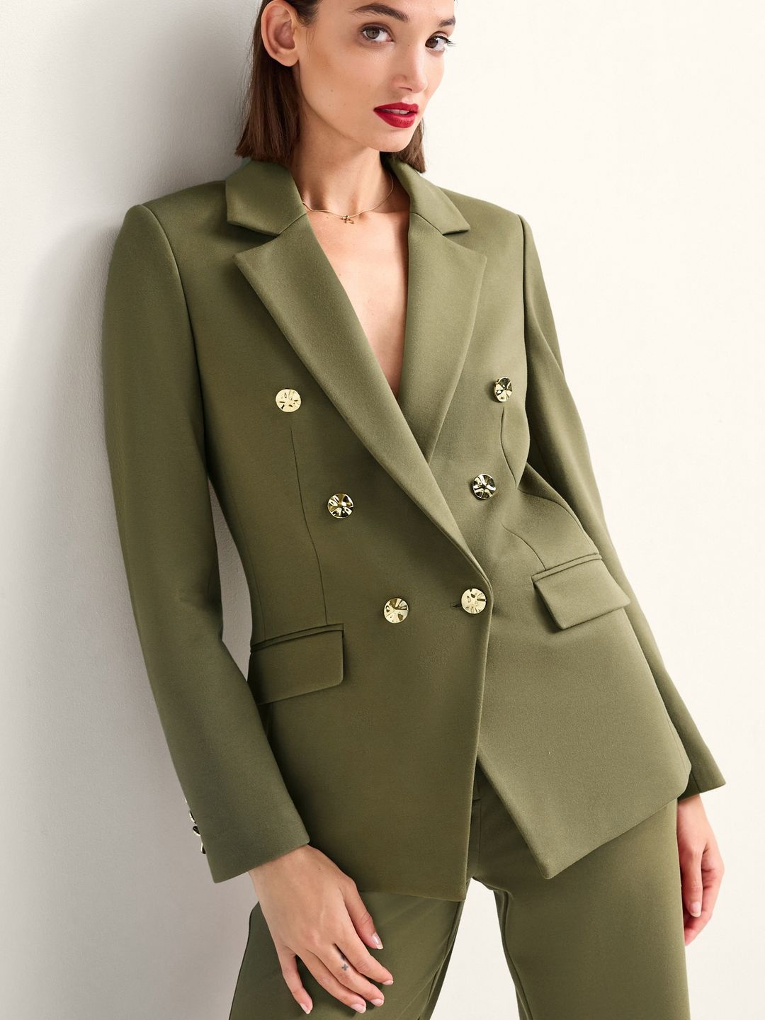 

NEXT Double-Breasted Semiformal Blazers, Olive