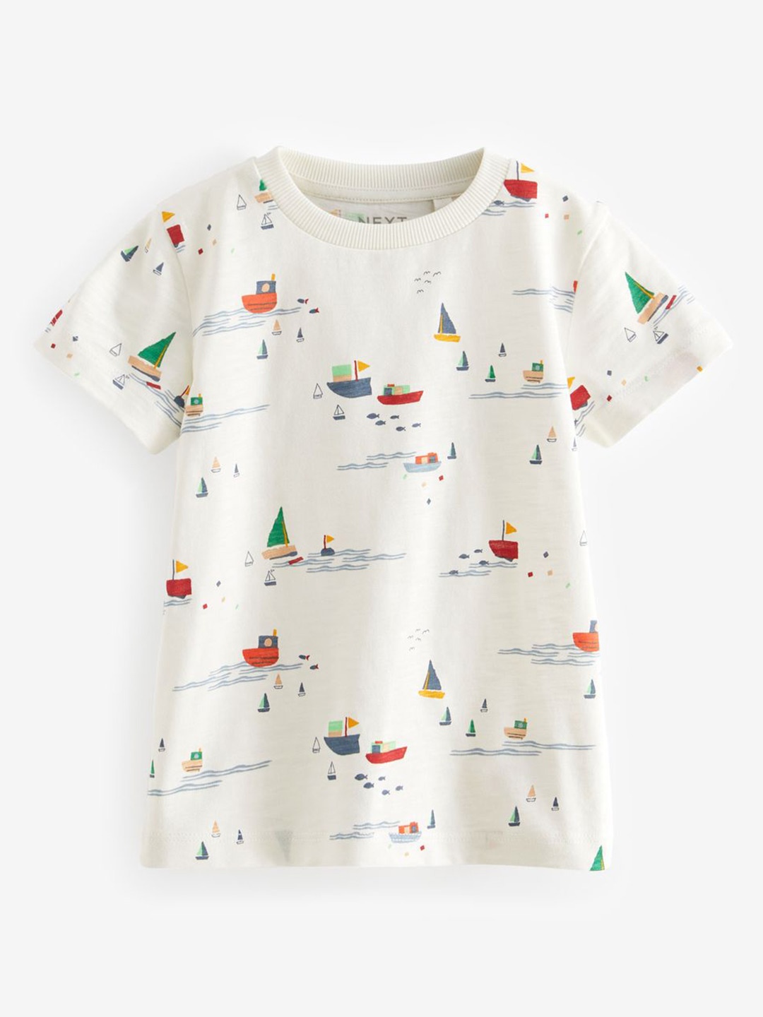 

NEXT Infant Boys Printed Pure Cotton T-shirt, White