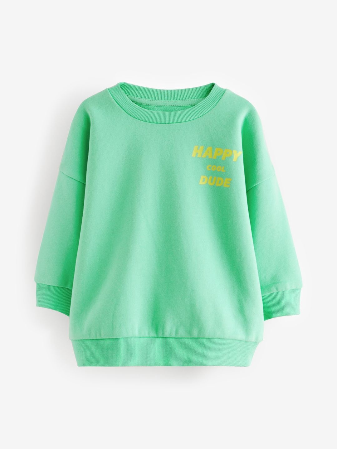 

NEXT Boys Placement Print Pure Cotton Sweatshirt, Green