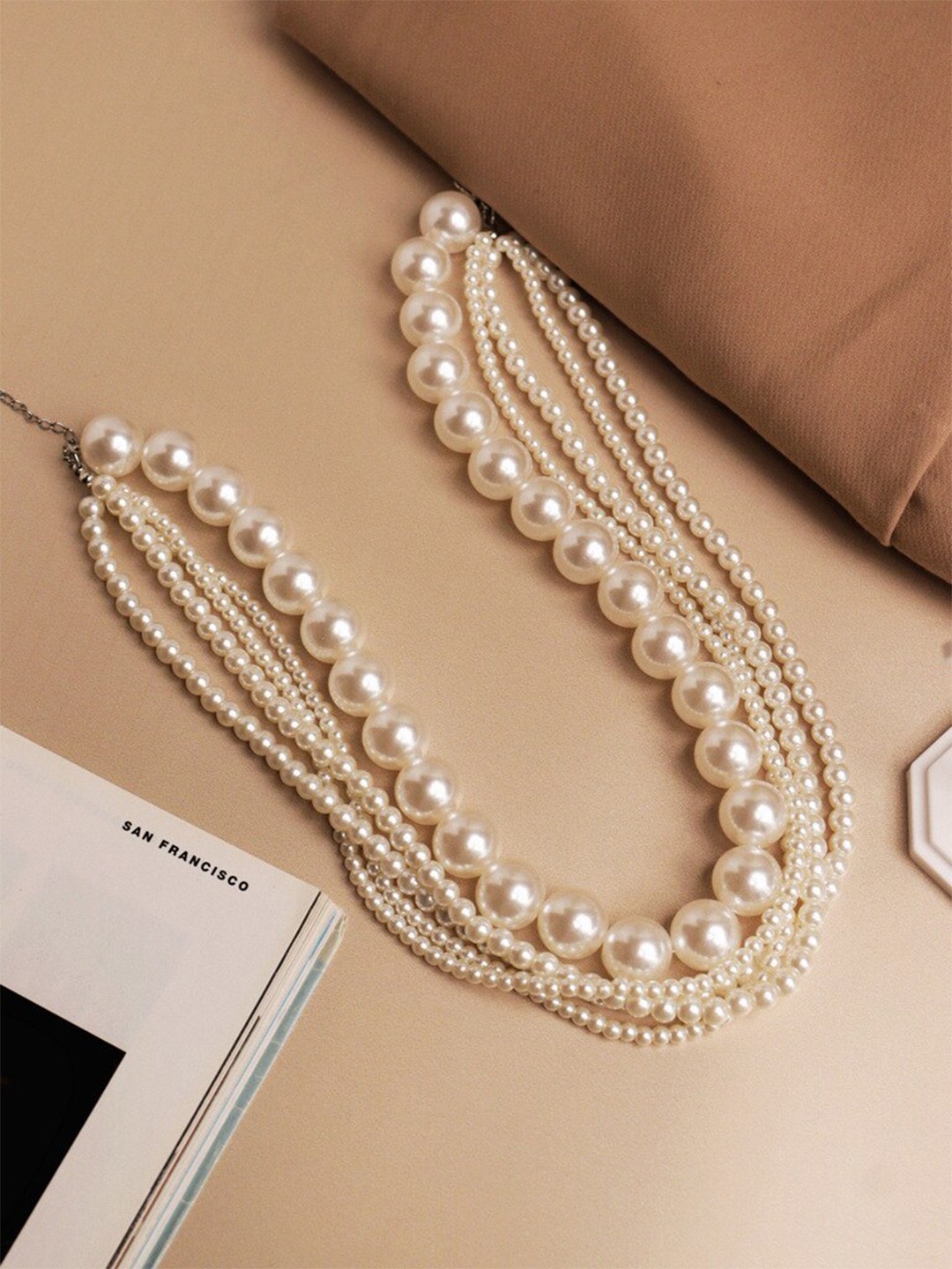 

CURIO COTTAGE Gold-Plated Pearl Beaded Necklace