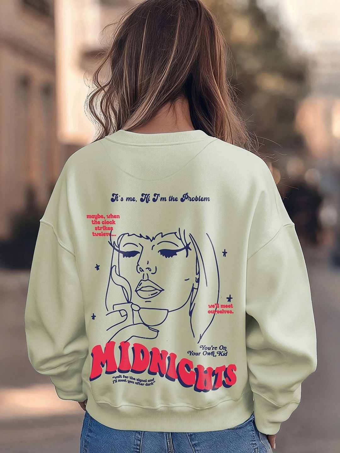

Bewakoof Graphic Printed Oversized Sweatshirt, Green