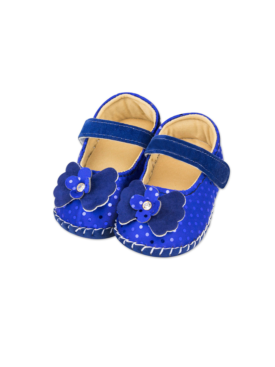 

BAESD Infants Girls Self Design Round-Toe Booties, Blue