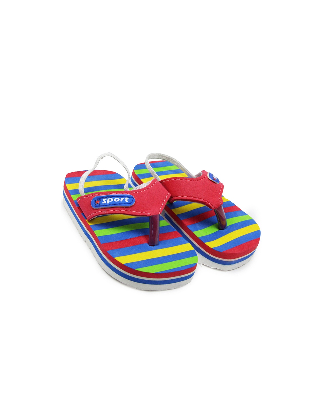 

BAESD Infants Striped Musical Anti Skid Thong Flip Flop, Red
