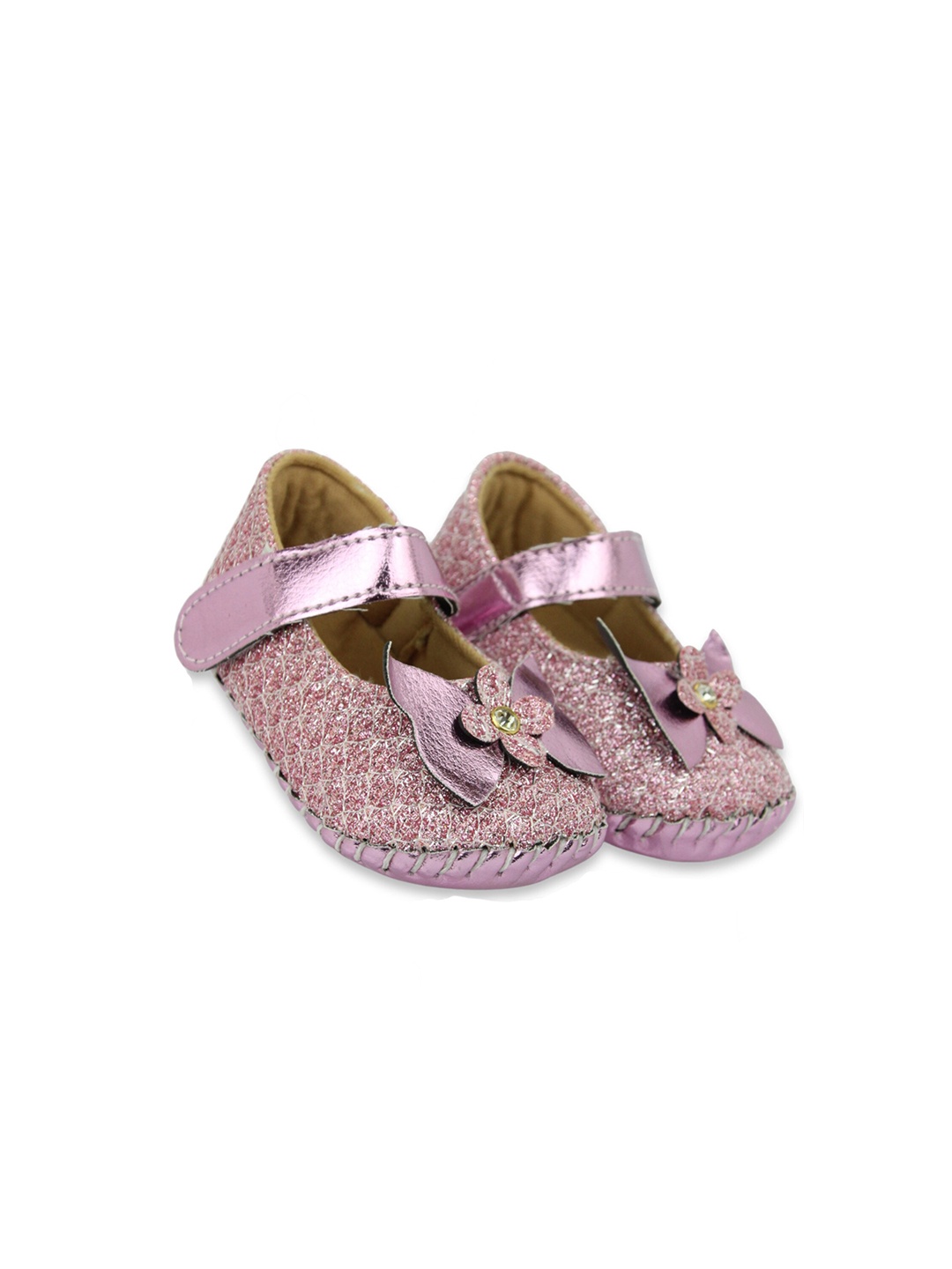 

BAESD Infant Girls Embellished Anti-Slip Sole Booties, Pink