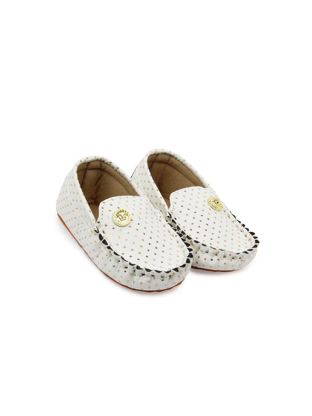 

BAESD Infants Boys Embellished Loafer Booties, White