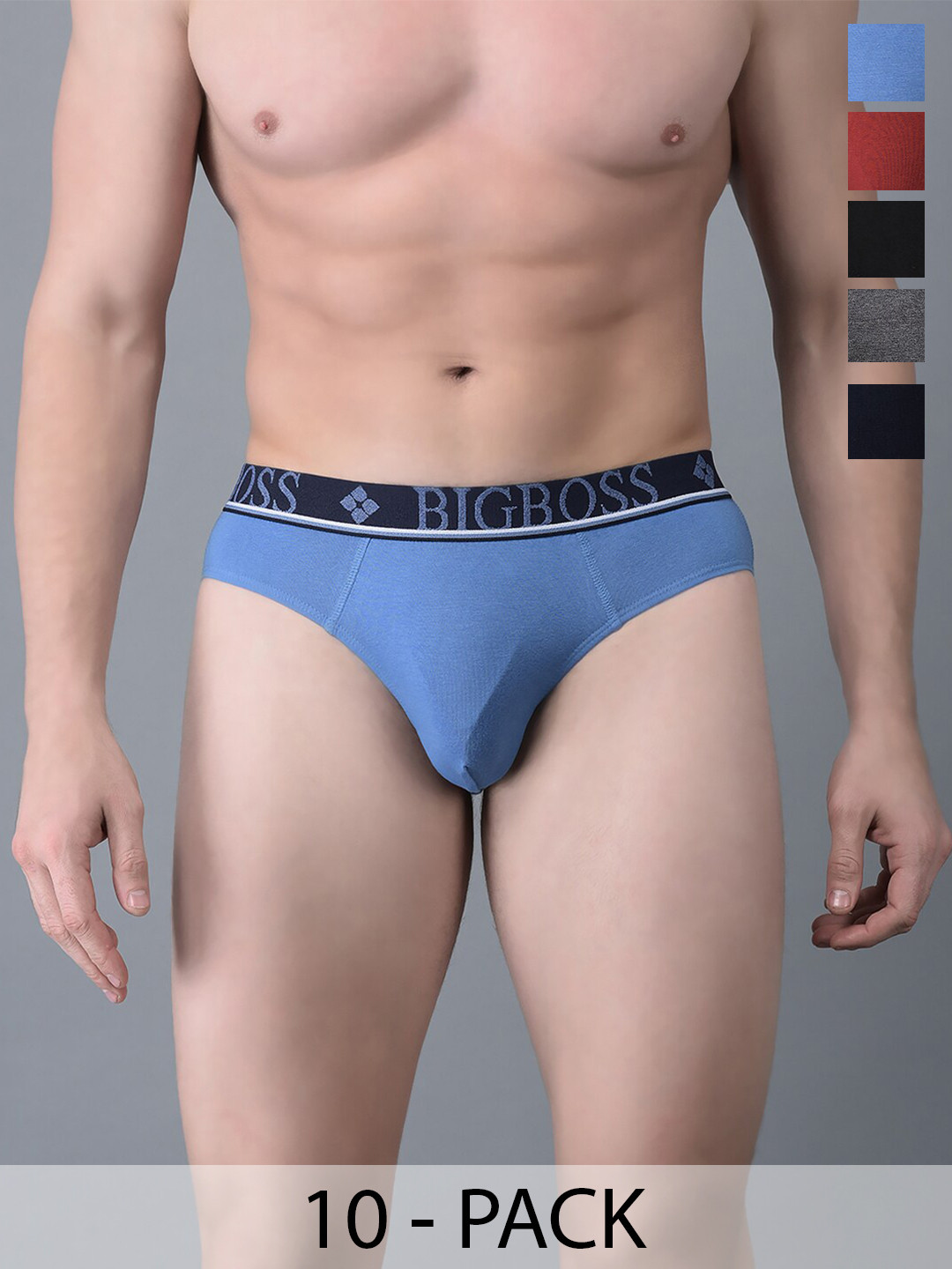 

Dollar Bigboss Men Pack of 10 Shuffle Intellisoft Cotton Modal Brief- MJBR-09-MBLIO, Assorted