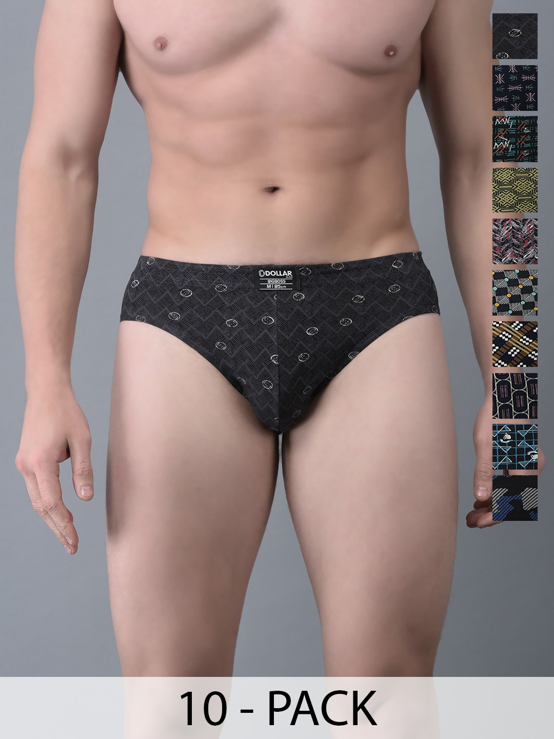 

Dollar Bigboss Pack Of 10 Assorted Soft Combed Cotton Briefs MBBR-09-CZYBRF-PO10-S24