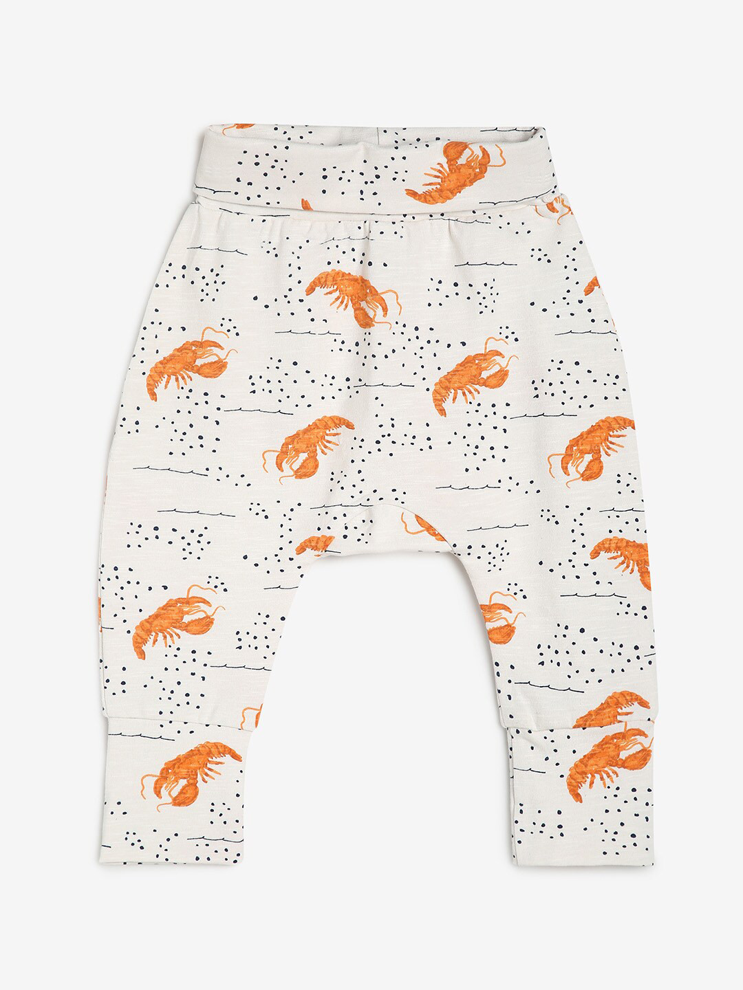 

CHAYIM Infants Mid-Rise Printed Joggers, White