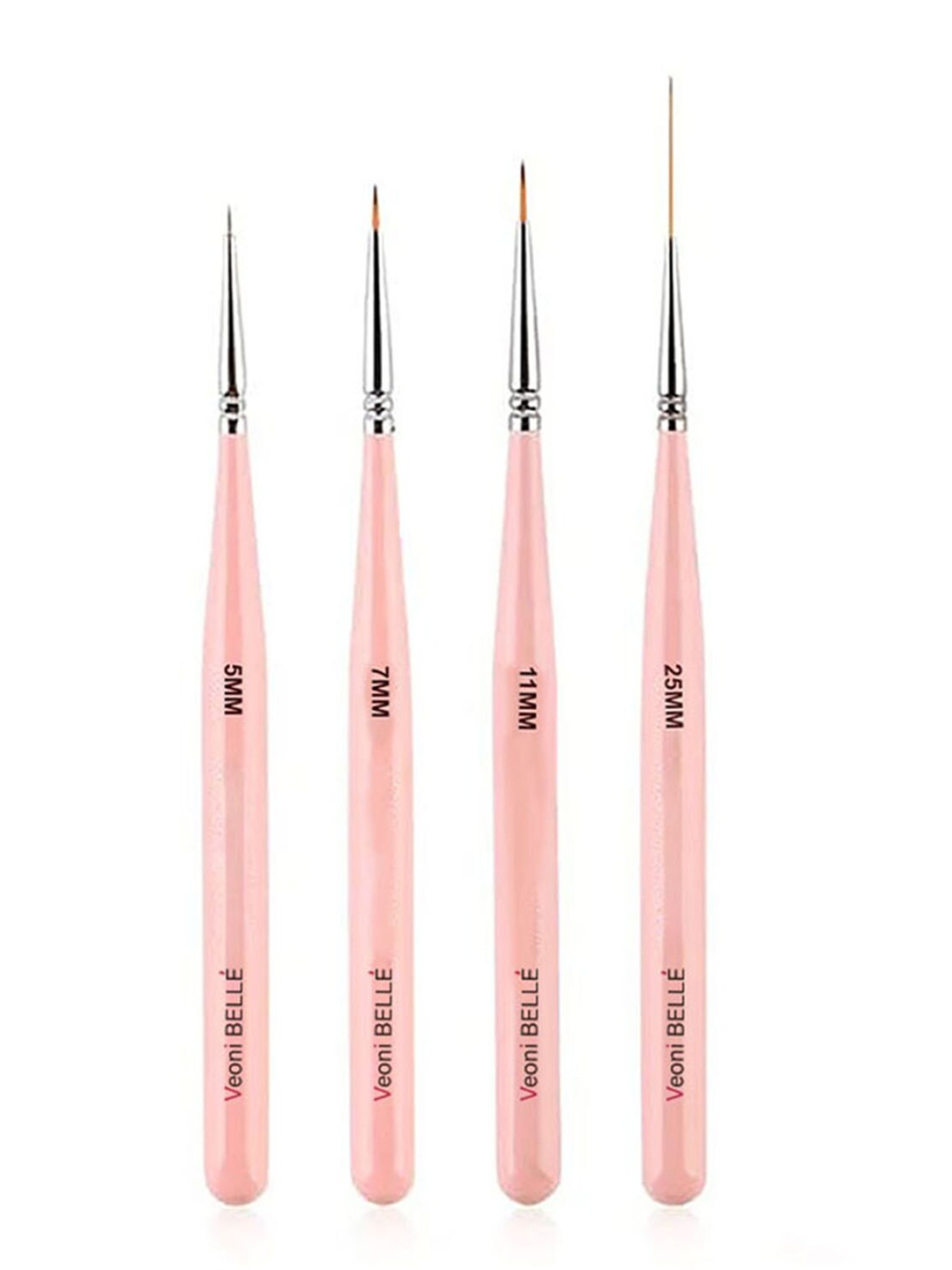 

Veoni BELLE Professional Set Of 4 Nail Art Painting Brush, Pink