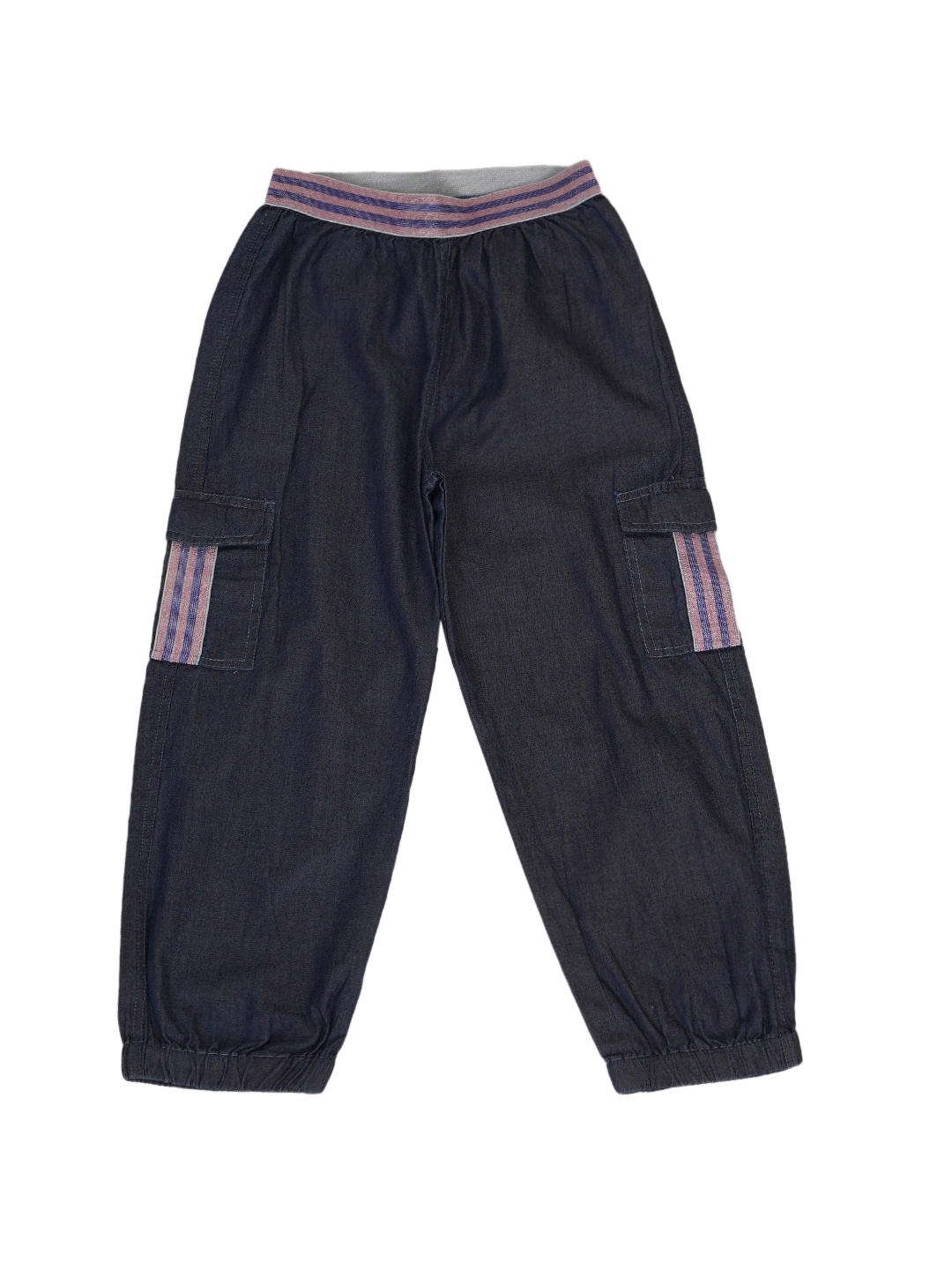 

Creative Kids Girls Mid-Rise Denim Joggers, Navy blue
