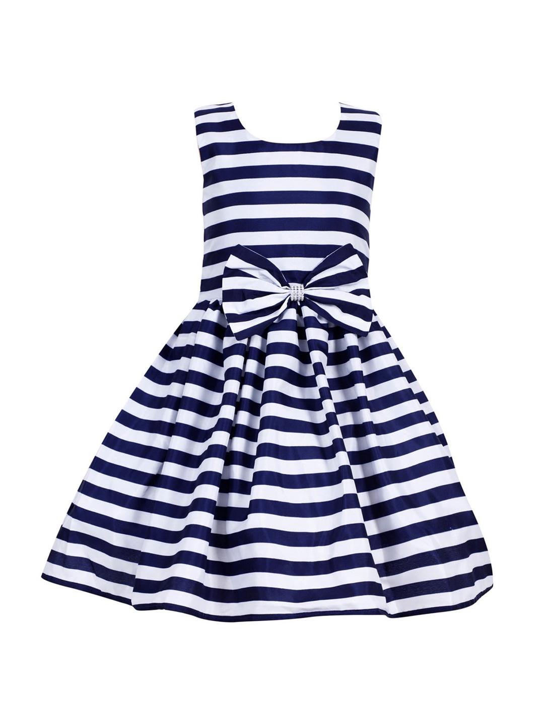 

BAESD Kids-Girls Striped Round Neck Sleeveless Crepe Top, Sea green