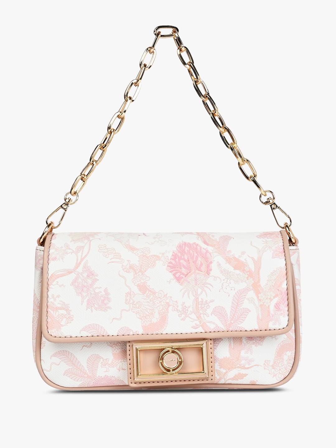 

ALDO Floral Printed Structured Sling Bag, Pink