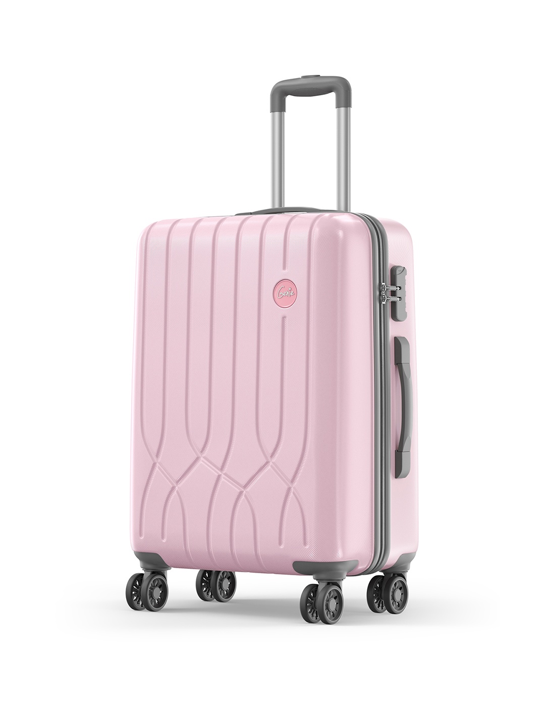 

Genie Swing Textured Hard-Sided Medium Trolley Suitcase, Pink
