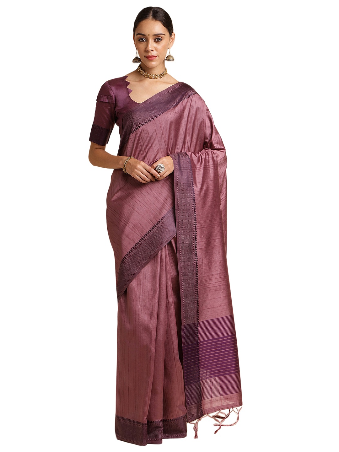 

DOI MOI Woven Design Tussar Saree, Maroon