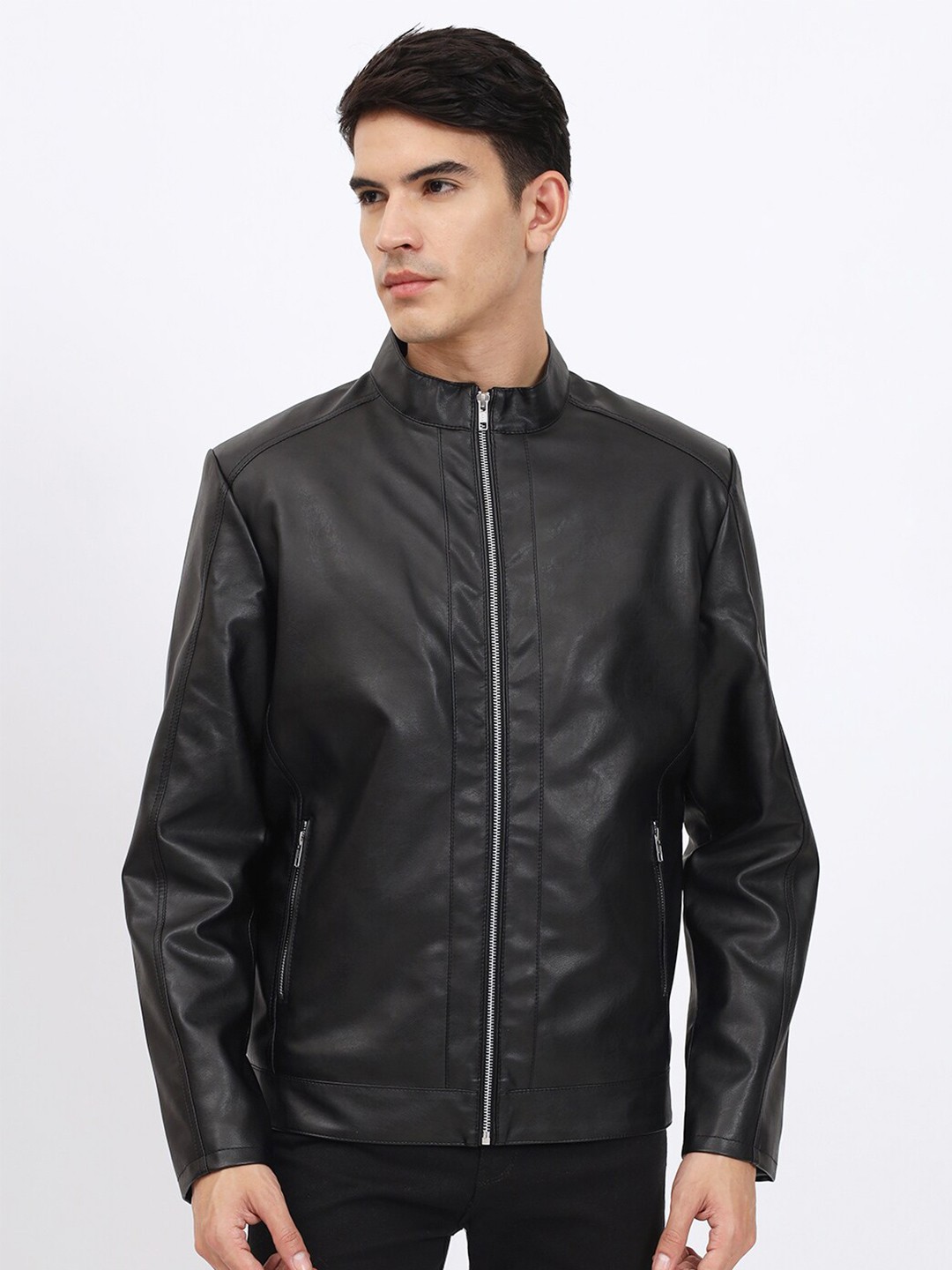 

GRIFFIN Lightweight Leather Jacket, Black