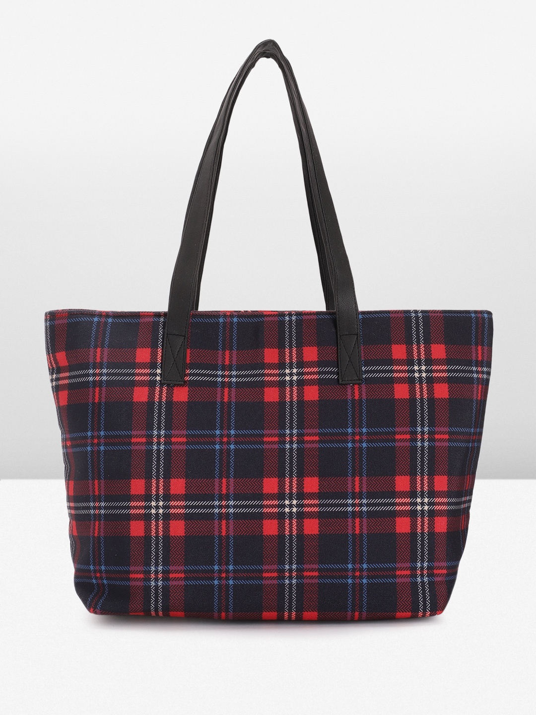 

Mast & Harbour Checked Oversized Shopper Tote Bag, Red