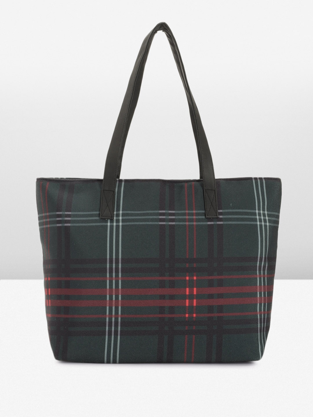 

Mast & Harbour Checked Oversized Shopper Tote Bag, Green