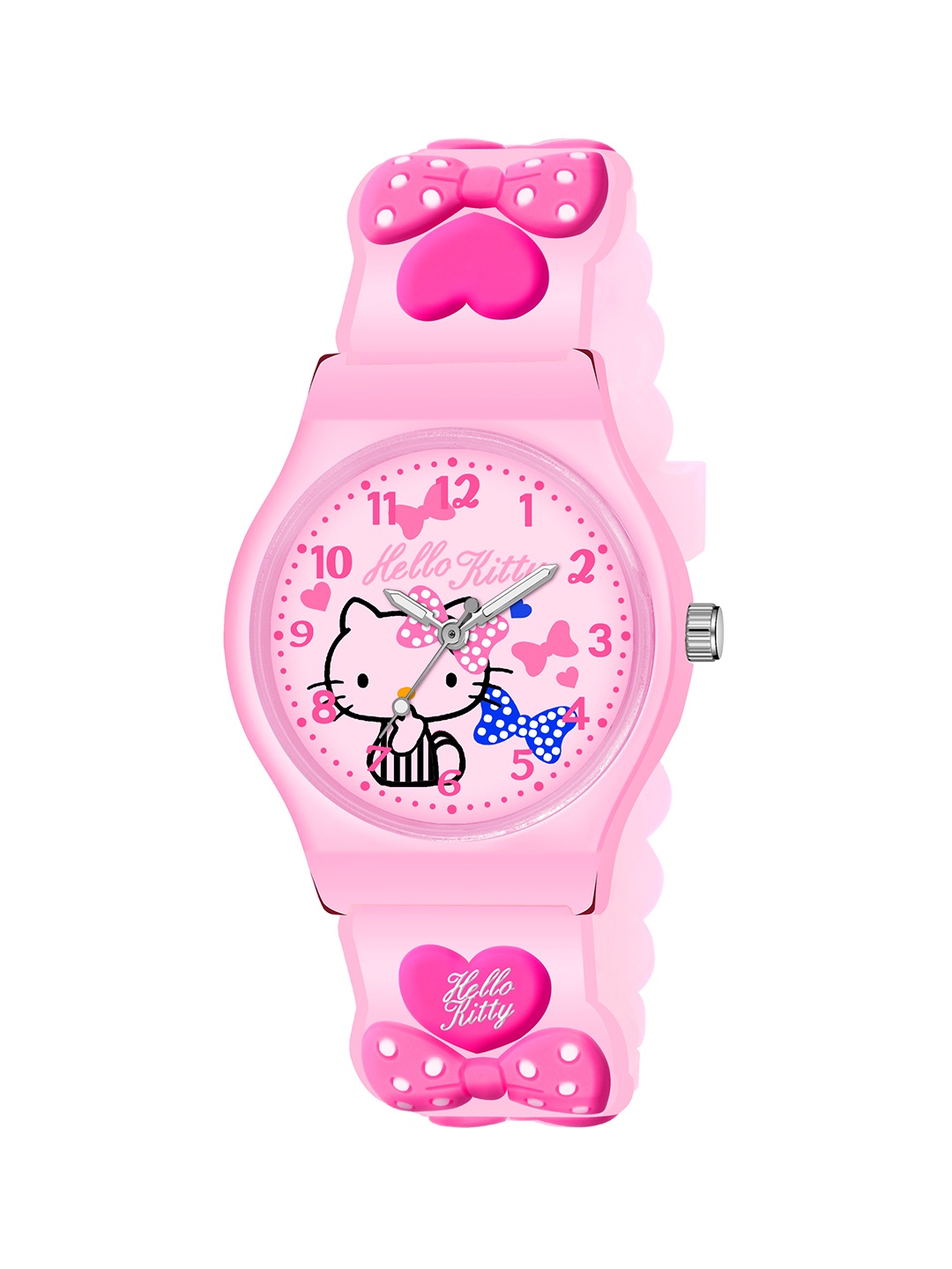 

WANTON Unisex Hello Kitty Printed Dial & Textured Straps Analogue Watch KD-4 Pink Heart