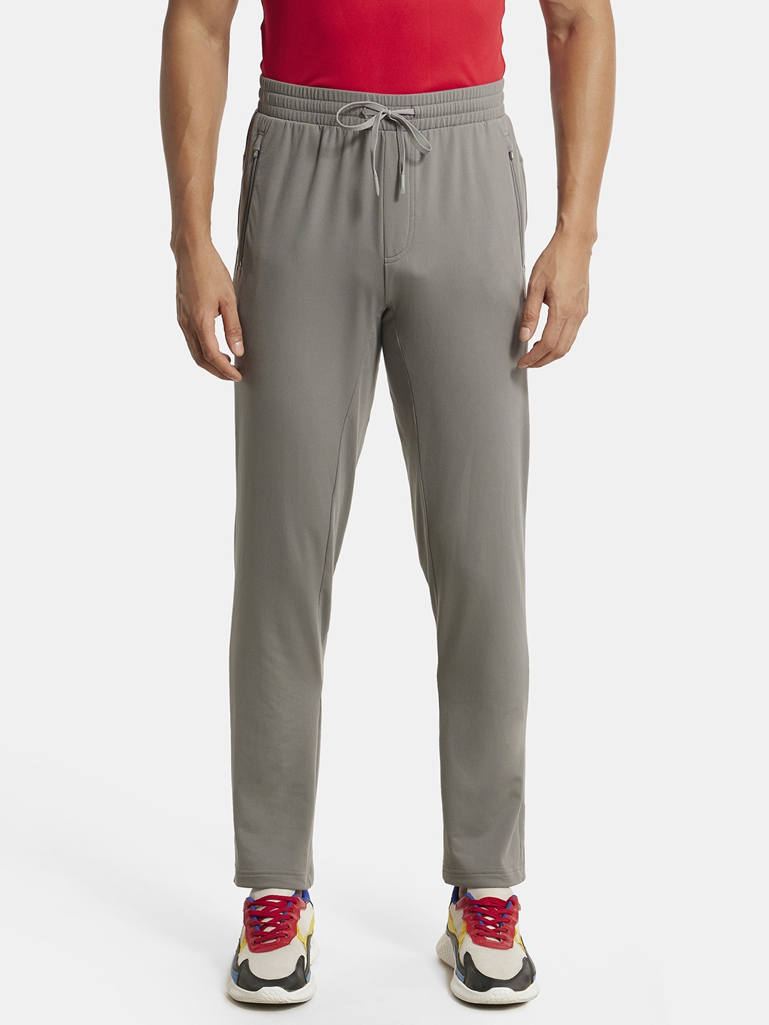 

Soft Touch Microfiber Stretch Trackpant with Side Pockets and StayFresh Treatment-SP16, Grey