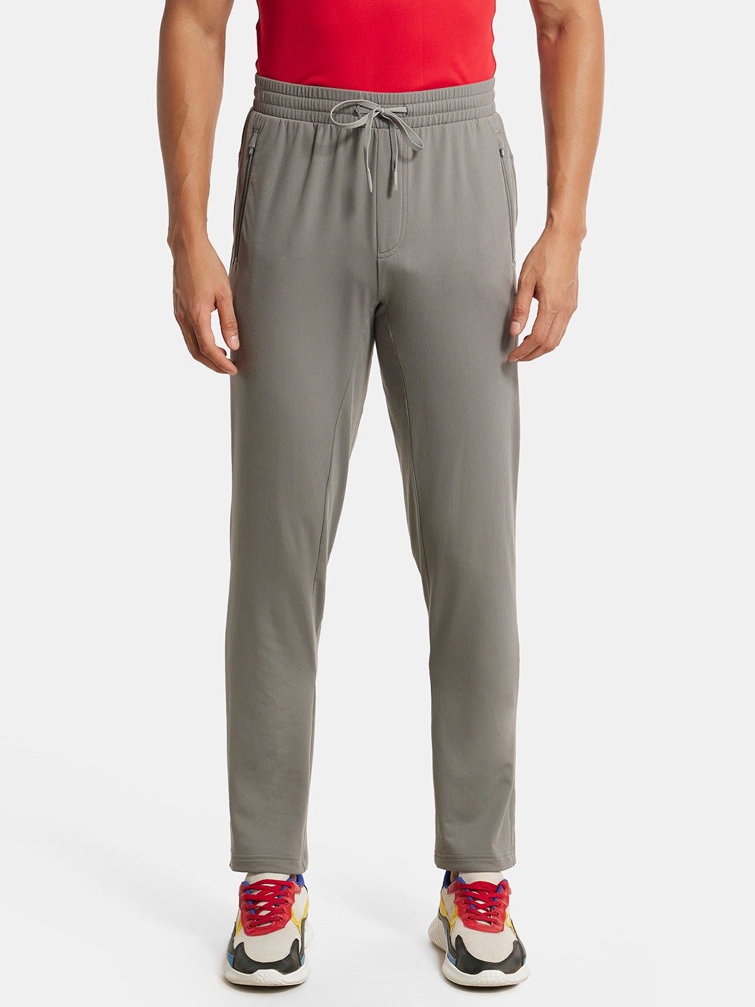 

Soft Touch Microfiber Stretch Trackpant with Side Pockets and StayFresh Treatment-SP16, Grey