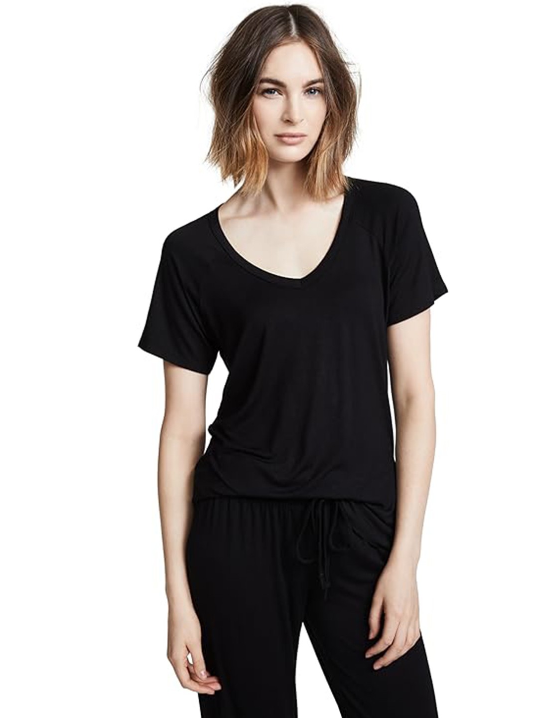 

COLOR CAPITAL Pack Of 3 V Neck Regular Tops, Black