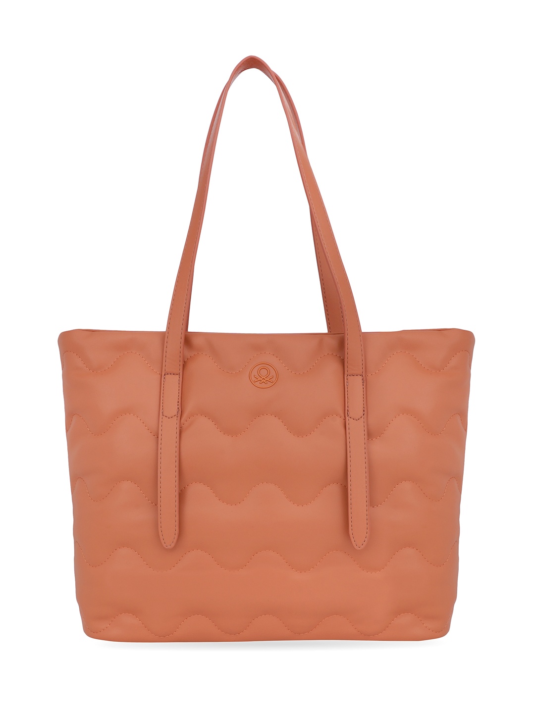 

United Colors of Benetton Geometric PU Shopper Shoulder Bag, Orange