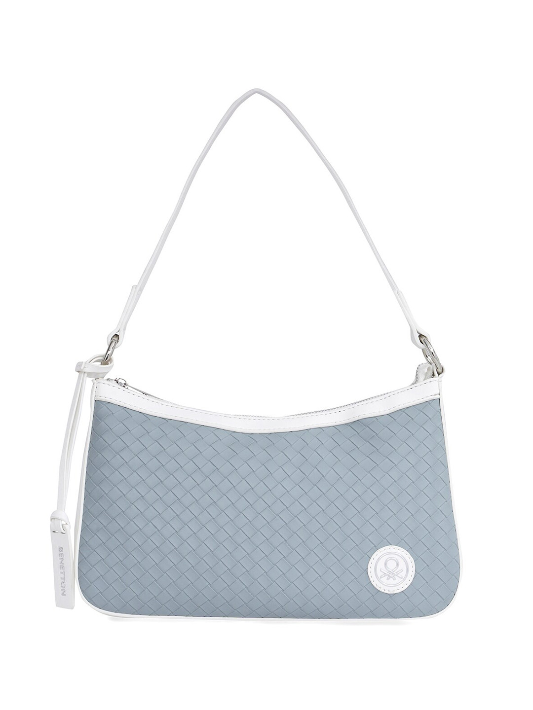 

United Colors of Benetton Textured Half Moon Hobo Bag, Blue