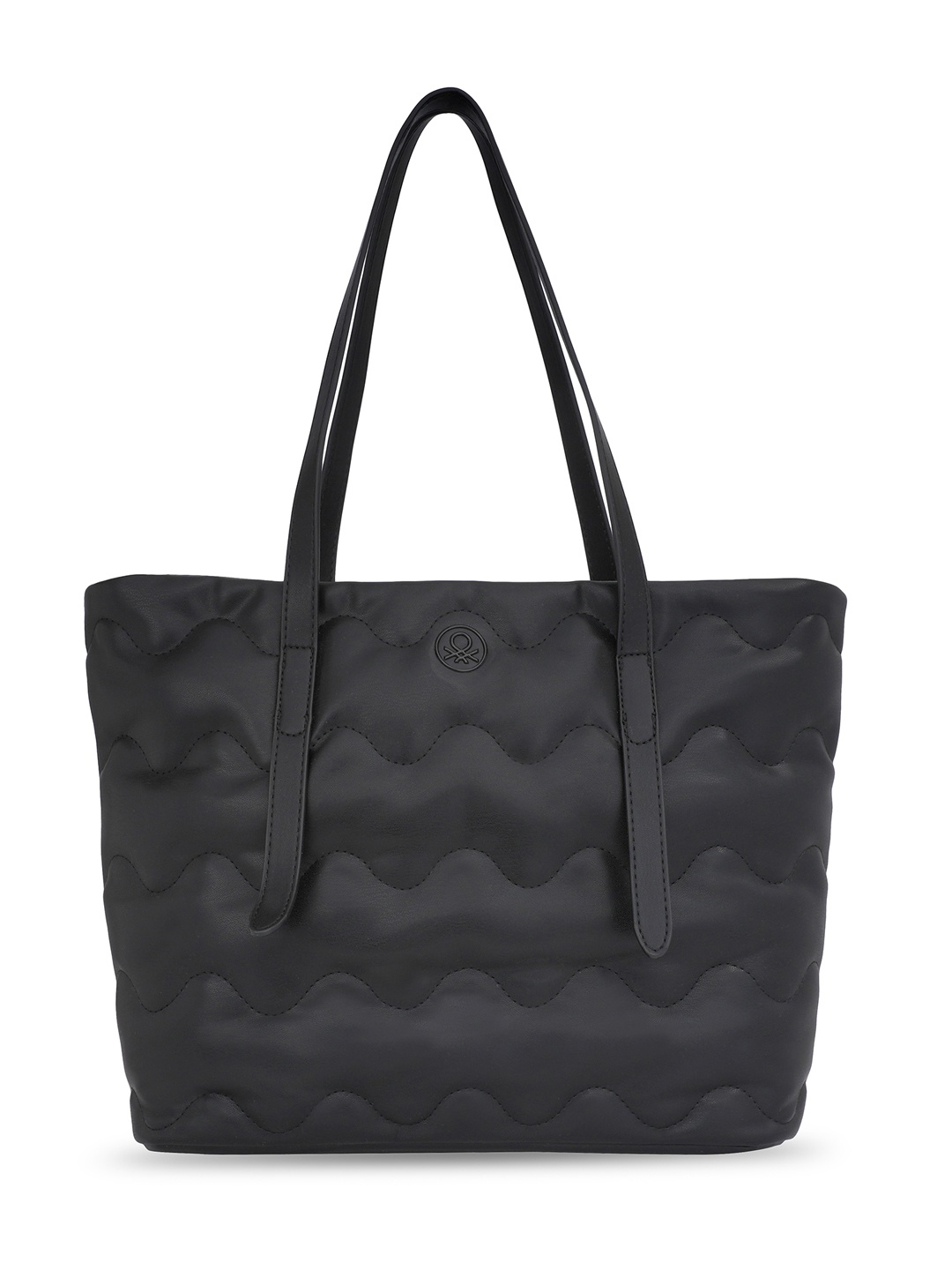 

United Colors of Benetton PU Oversized Shopper Shoulder Bag, Black