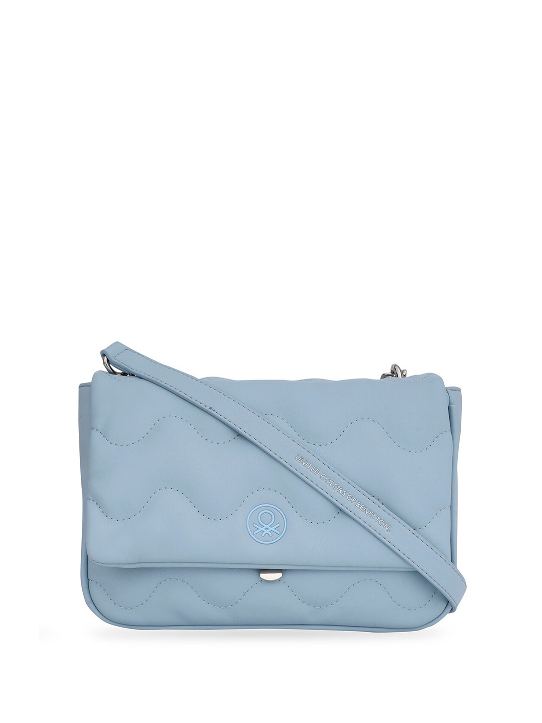 

United Colors of Benetton Textured Structured Sling Bag, Blue