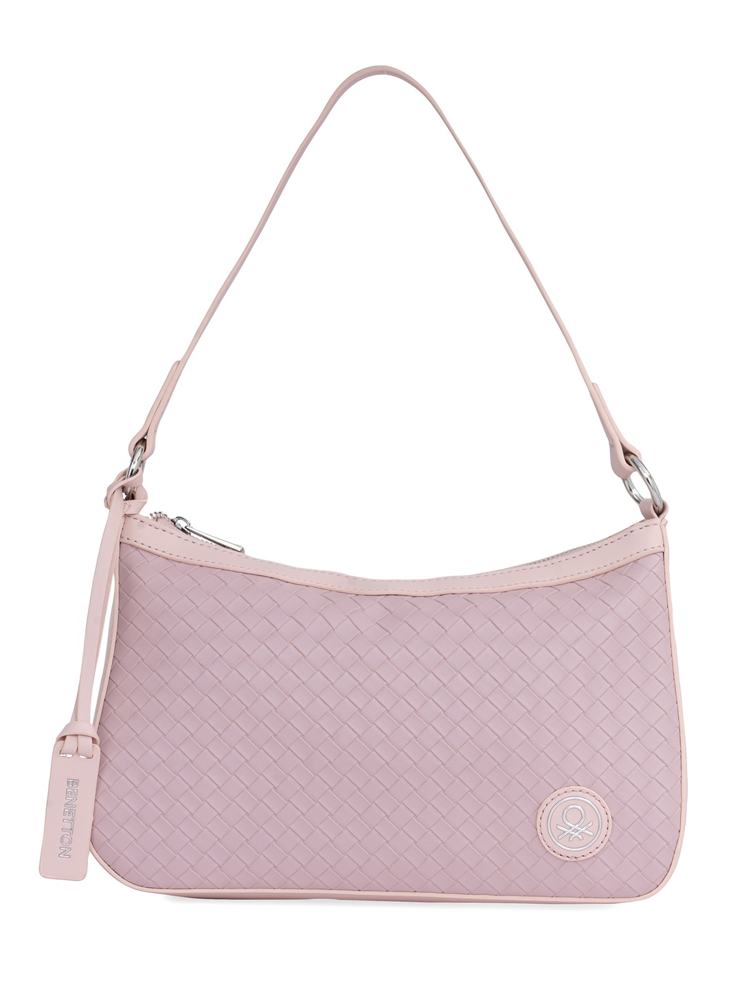 

United Colors of Benetton Textured Half Moon Hobo Bag, Purple