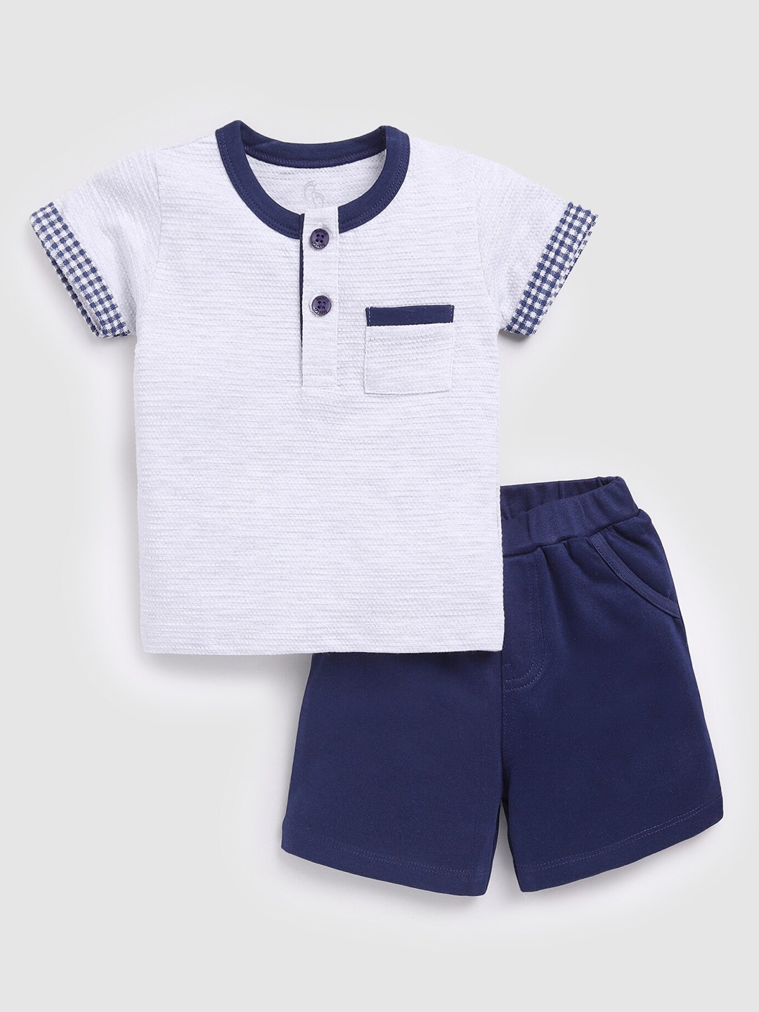

BABY GO Boys Pure Cotton T-shirt with Shorts, Off white