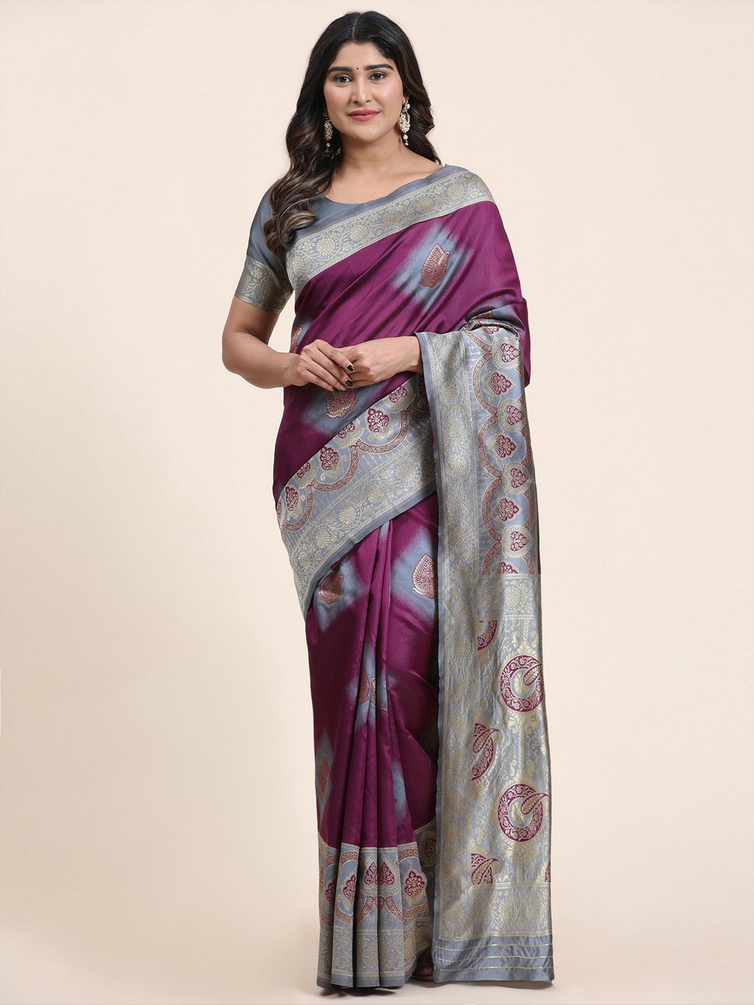 

Saree Exotica Woven Design Zari Pure Silk Banarasi Sarees, Burgundy
