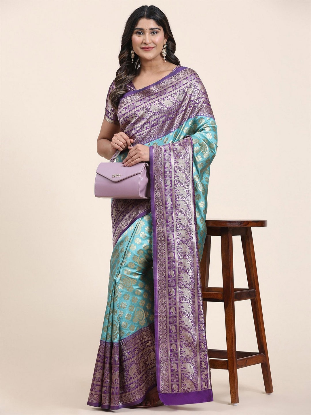 

Saree Exotica Woven Design Zari Pure Silk Banarasi Sarees, Teal