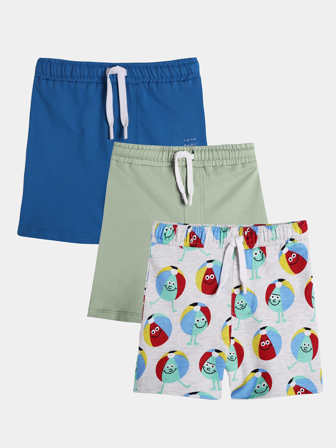 

Anthrilo Boys Pack of 3 Printed Cotton Shorts, Blue