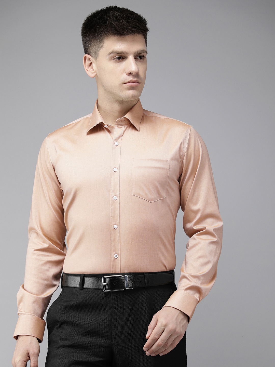 

Van Heusen Slim Fit Opaque Formal Shirt, Beige