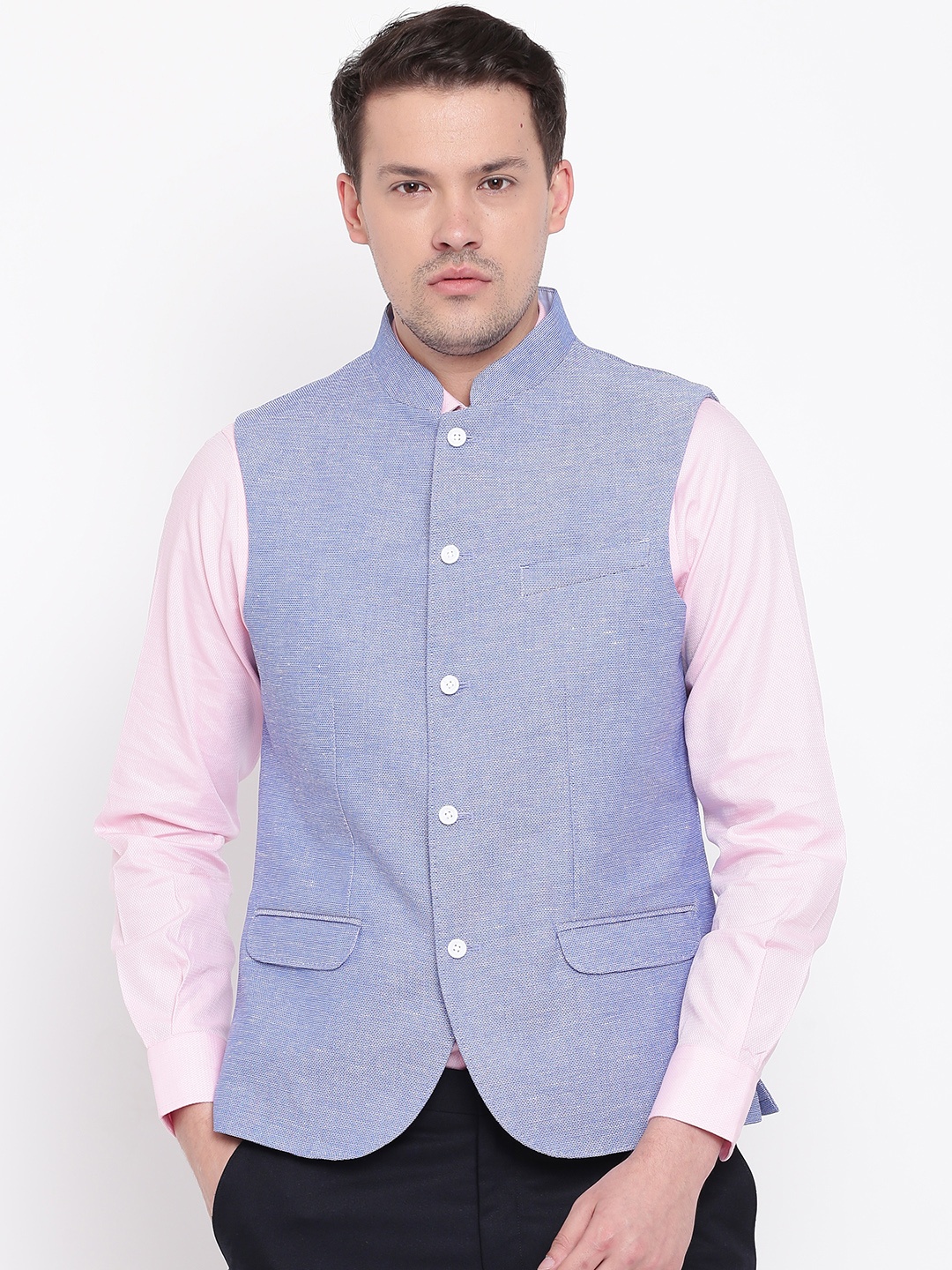 

Blackberrys Blue Slim Fit Nehru Jacket