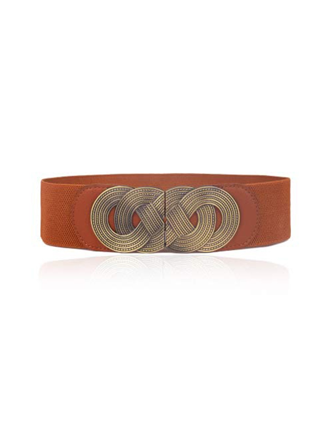 

SYGA Women Stretchable Leather Belt, Camel brown