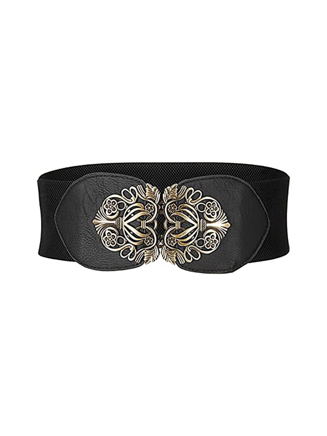 

SYGA Women Retro Floral Cinch Leather Stretchable Belt, Black