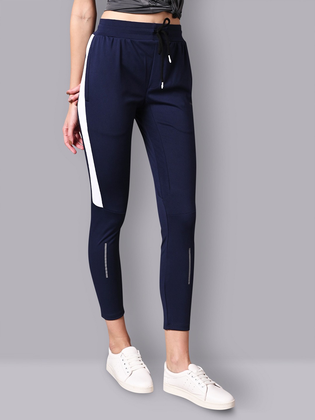 

Dpassion Women Mid-Rise Training Track Pants, Navy blue