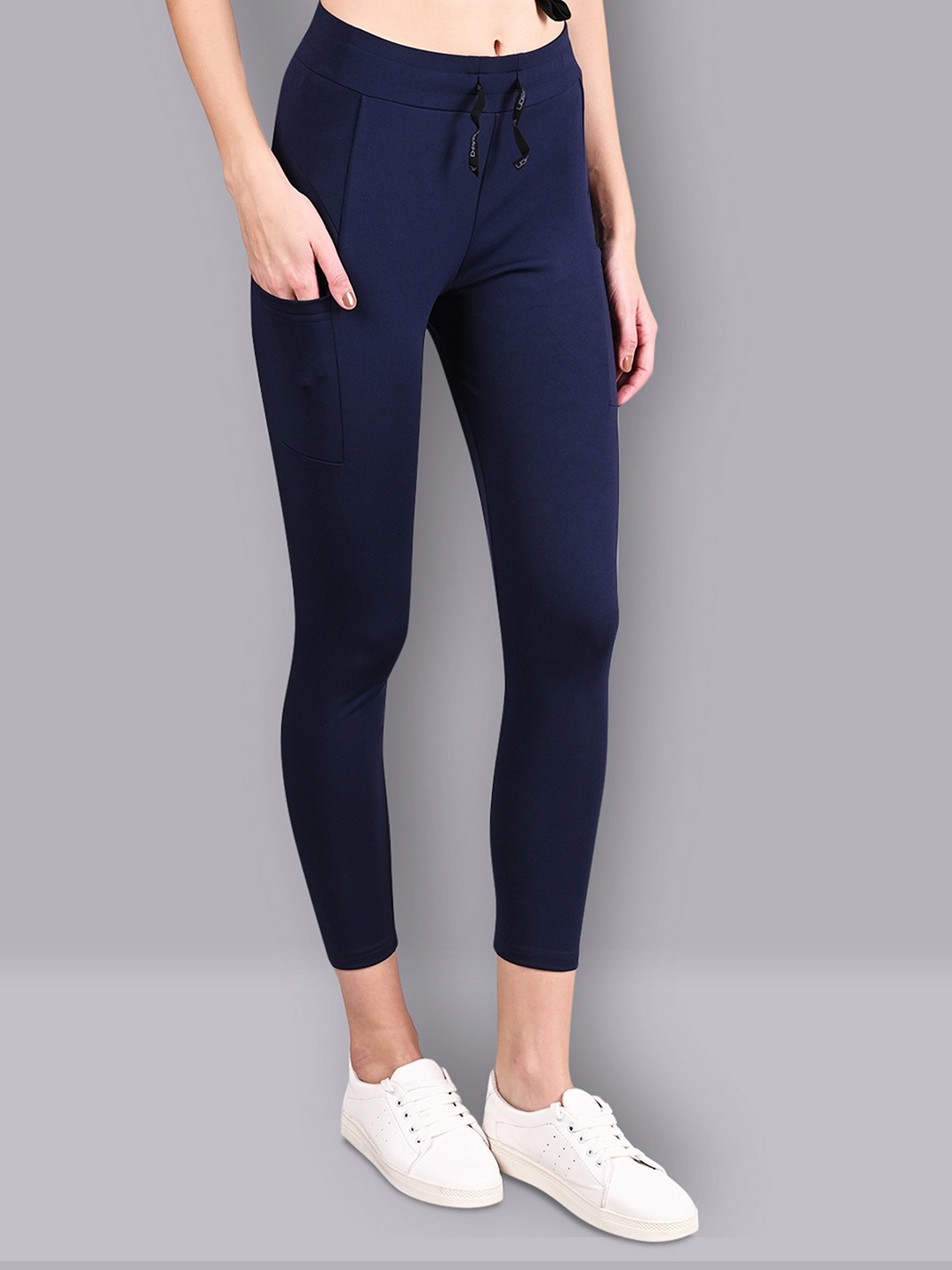 

Dpassion Women Ankle-Length Running Tights, Navy blue