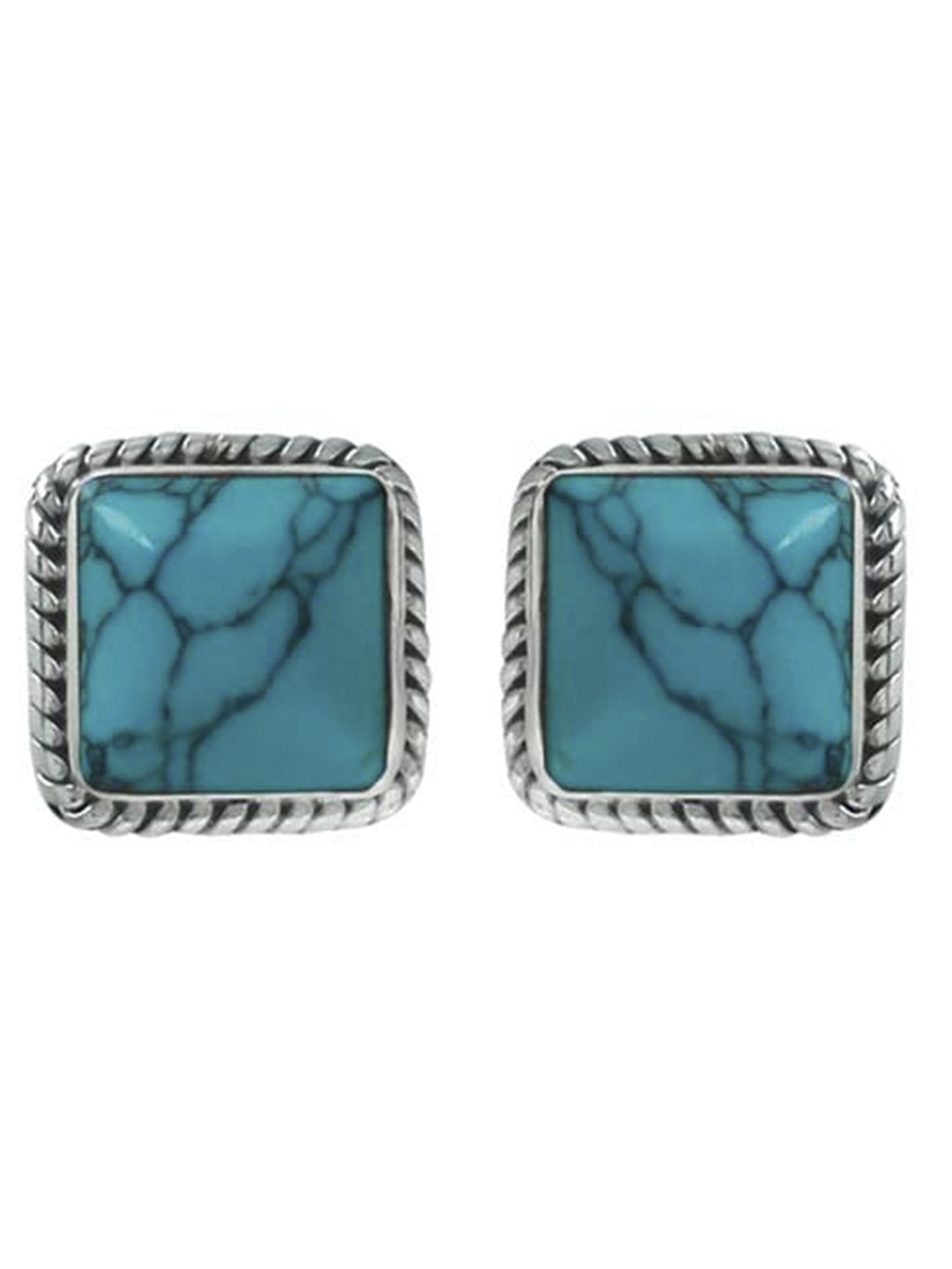 

Abhooshan Sterling Silver Turquoise Contemporary Studs Earrings, Turquoise blue