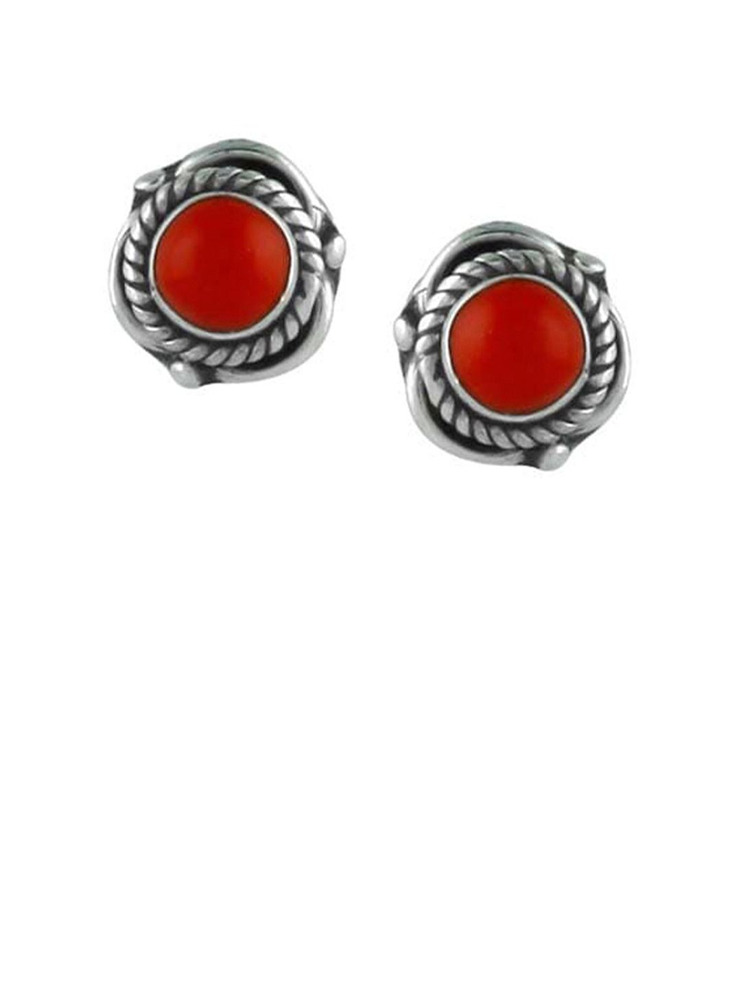 

Abhooshan Oxidised Quartz Sterling Silver Studs Earrings