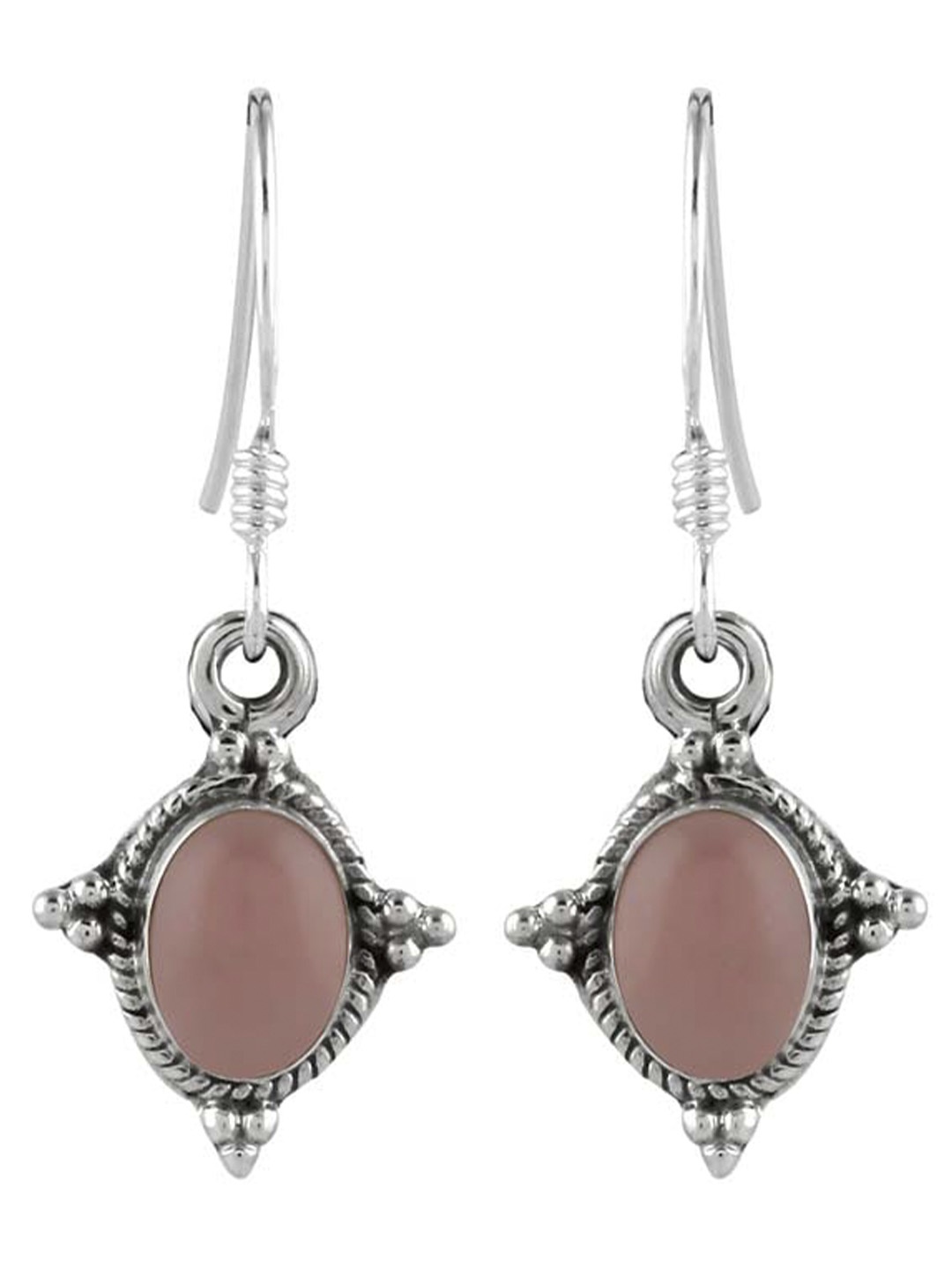 

Abhooshan Oxidised Sterling Silver Quartz Drop Earrings