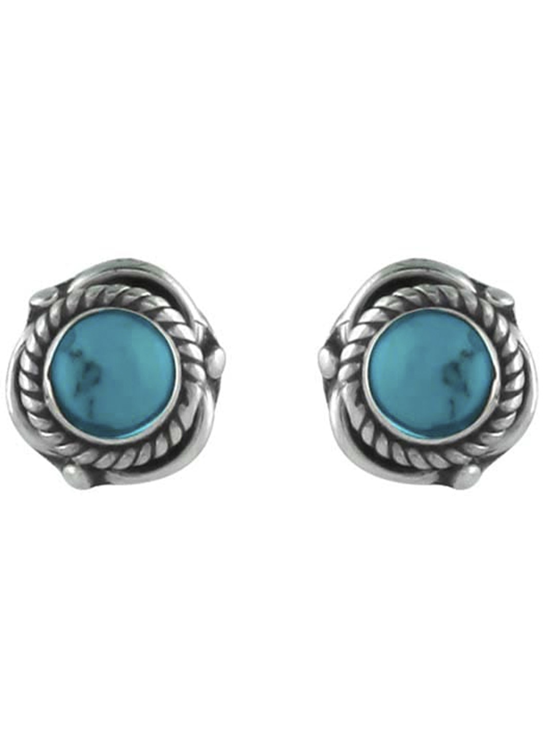 

Abhooshan 92.5 Sterling Silver Turquoise Contemporary Stud Earrings, Turquoise blue