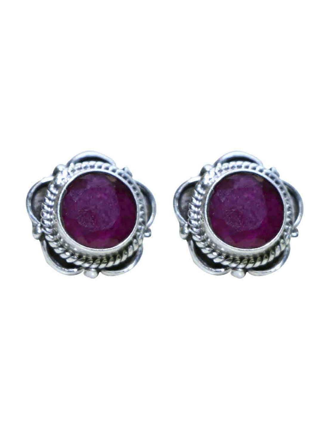 

Abhooshan Sterling Silver Contemporary Studs Earrings, Purple