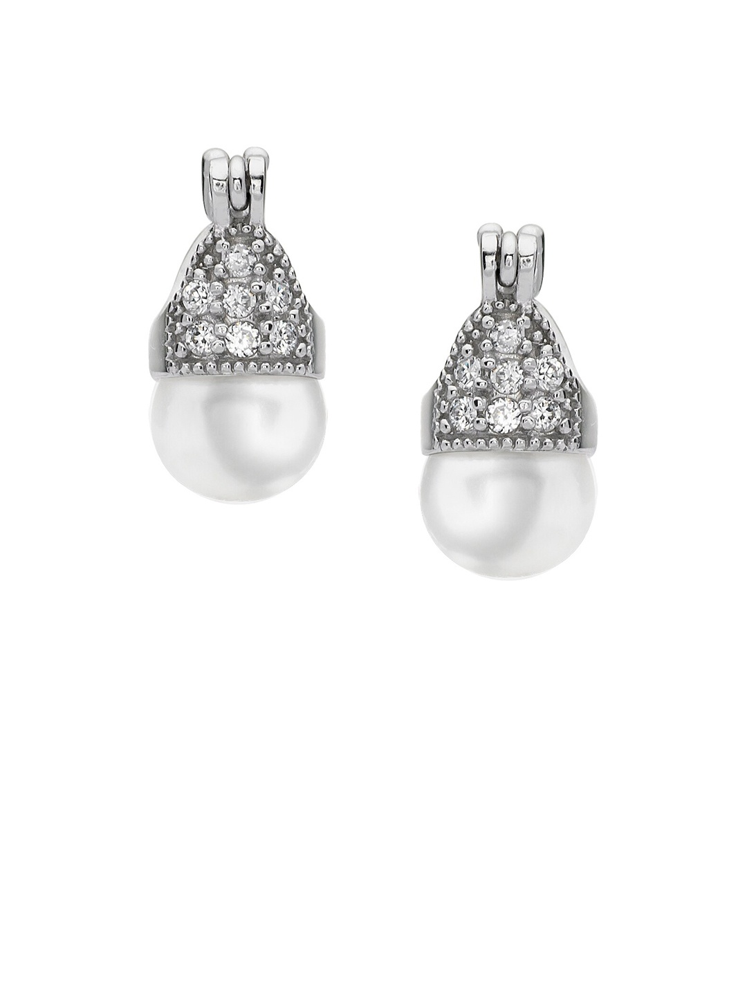 

Abhooshan Sterling Silver Artificial Beads Drop Earrings